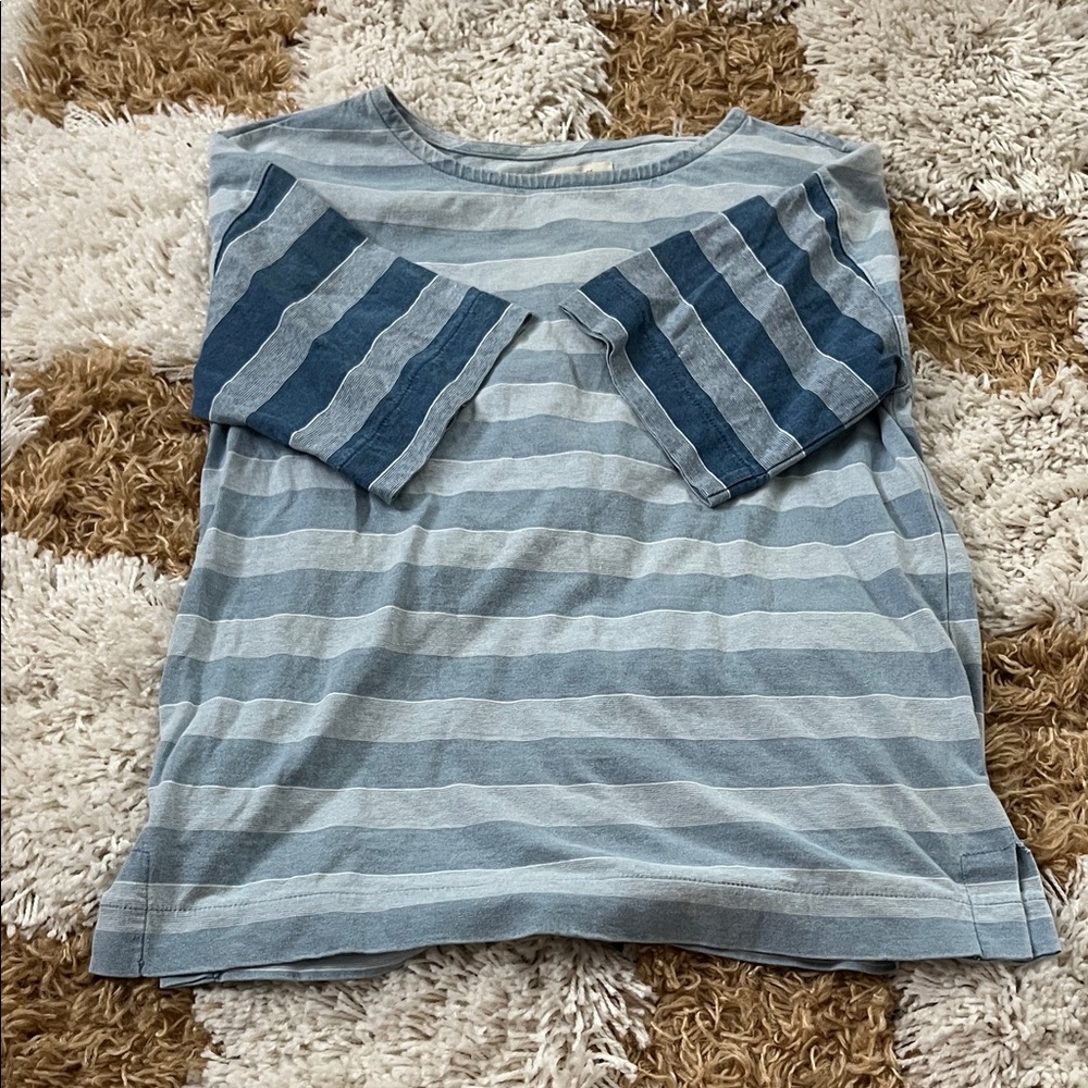 Madewell Womens Striped Blue Shirt